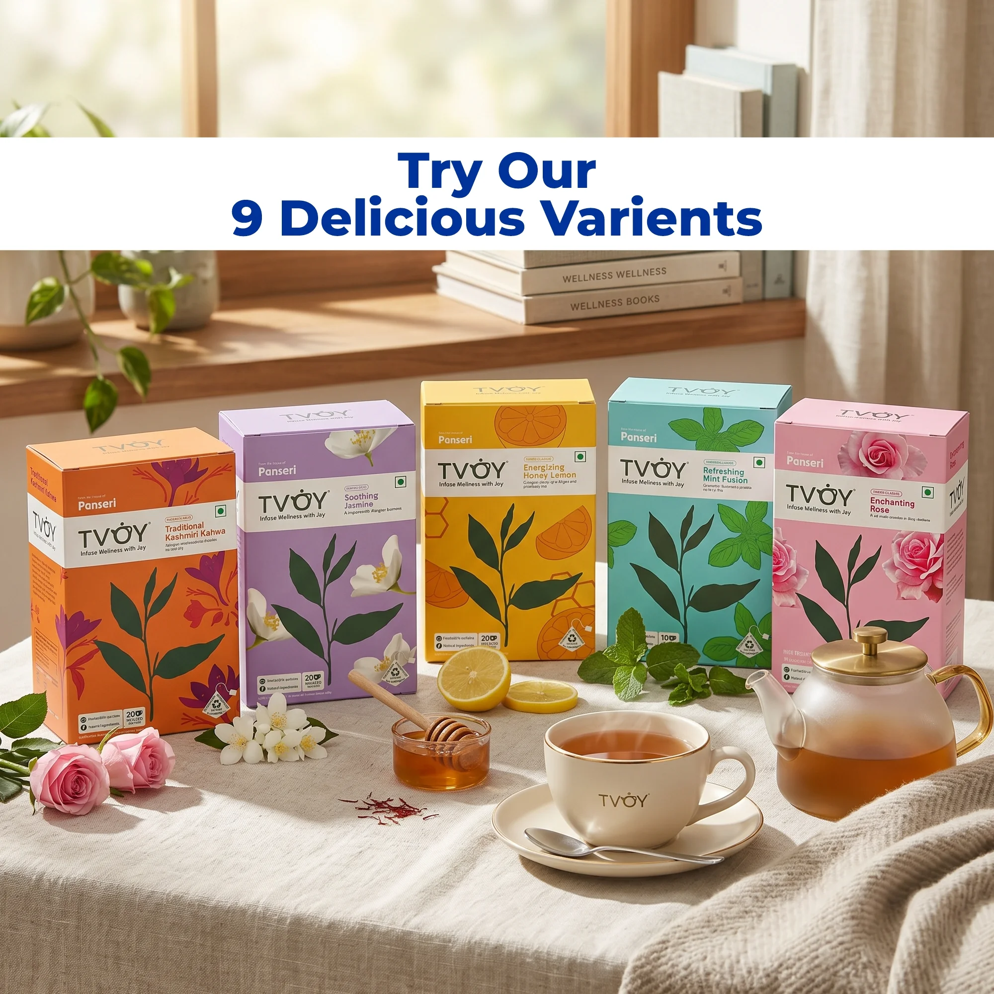 TVOY Butterfly Pea Flower Tea 20 Pyramid Tea Bags | Blue Tea 10 Tvoy Butterfly pea