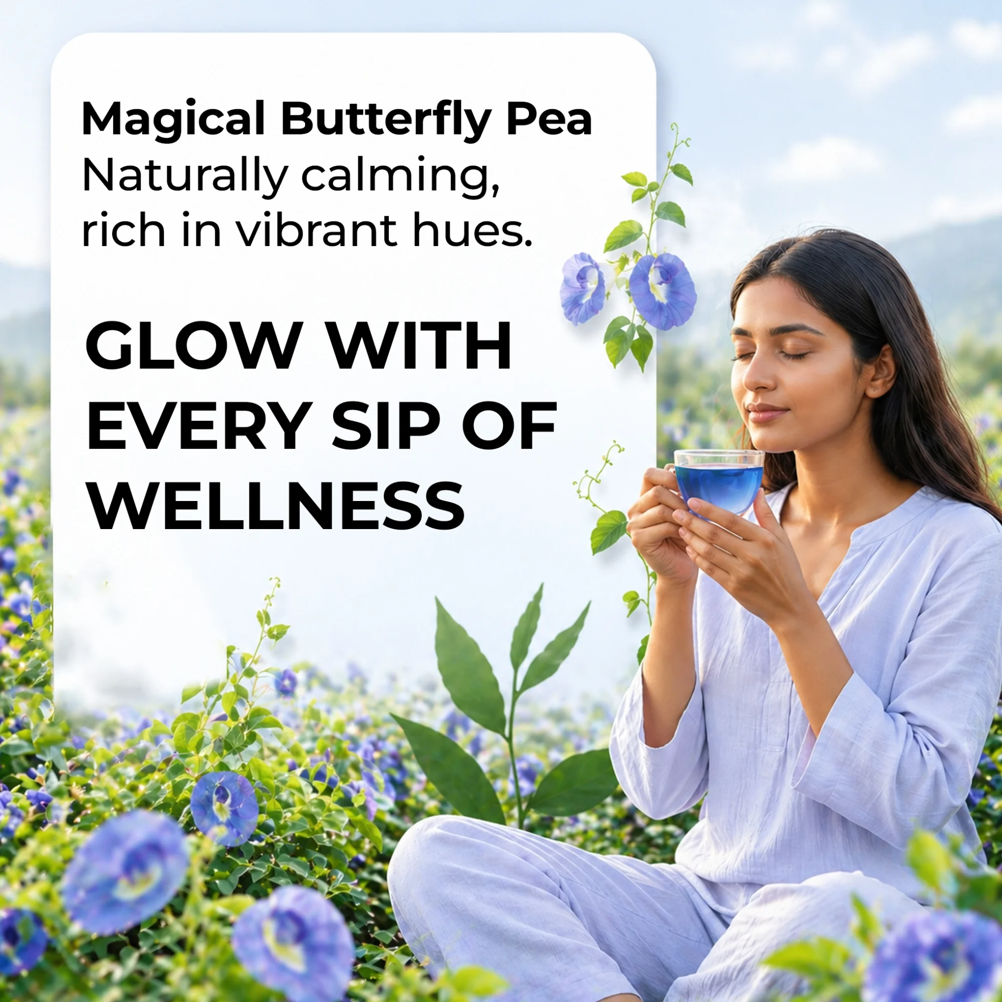 TVOY Butterfly Pea Flower Tea 20 Pyramid Tea Bags | Blue Tea 3 Tvoy Butterfly pea