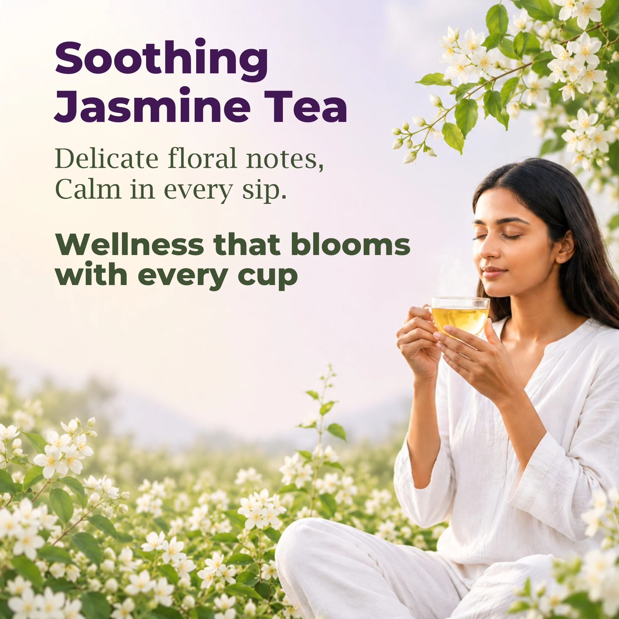 TVOY Jasmine Tea Bags 20 Pyramid Tea Bags | Jasmine Green Tea 4 Tvoy Jasmine Tea