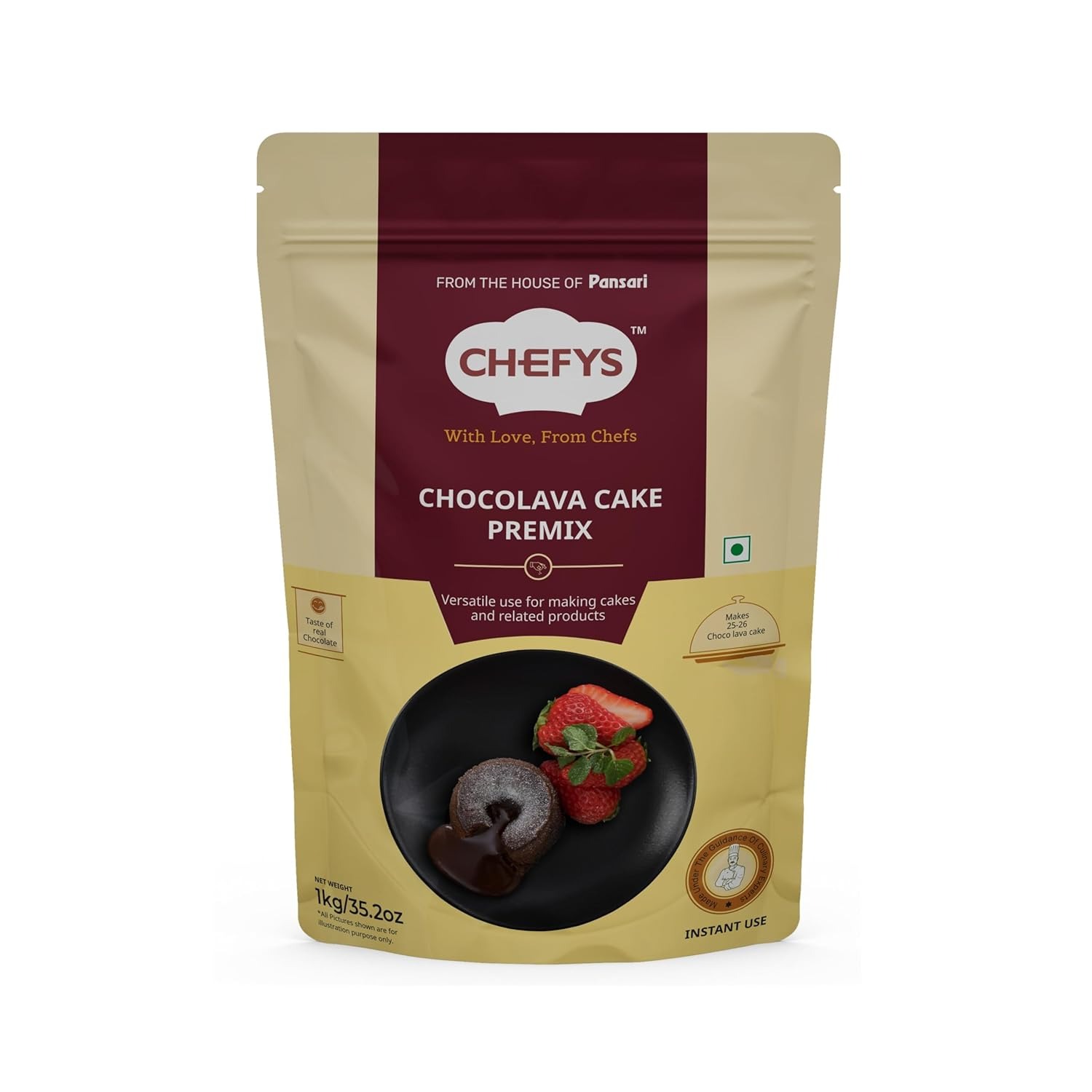 Chefy's Chocolate Lava Cake Mix (35.2 Oz) | Easy Bake Molten Lava Cake Premix with Real Cocoa | Rich Gooey Chocolate Center | Makes 20 Servings 1 Chefy's Chocolate Lava Cake Mix (35.2 Oz) | Easy Bake Molten Lava Cake Premix with Real Cocoa | Rich Gooey Chocolate Center | Makes 20 Servings