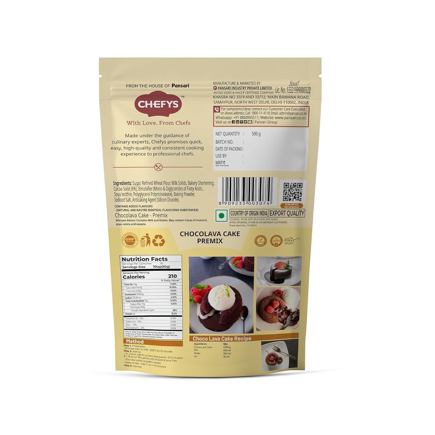 Chefy's Chocolate Lava Cake Mix (35.2 Oz) | Easy Bake Molten Lava Cake Premix with Real Cocoa | Rich Gooey Chocolate Center | Makes 20 Servings 4 Chefy's Chocolate Lava Cake Mix (35.2 Oz) | Easy Bake Molten Lava Cake Premix with Real Cocoa | Rich Gooey Chocolate Center | Makes 20 Servings - Image 4