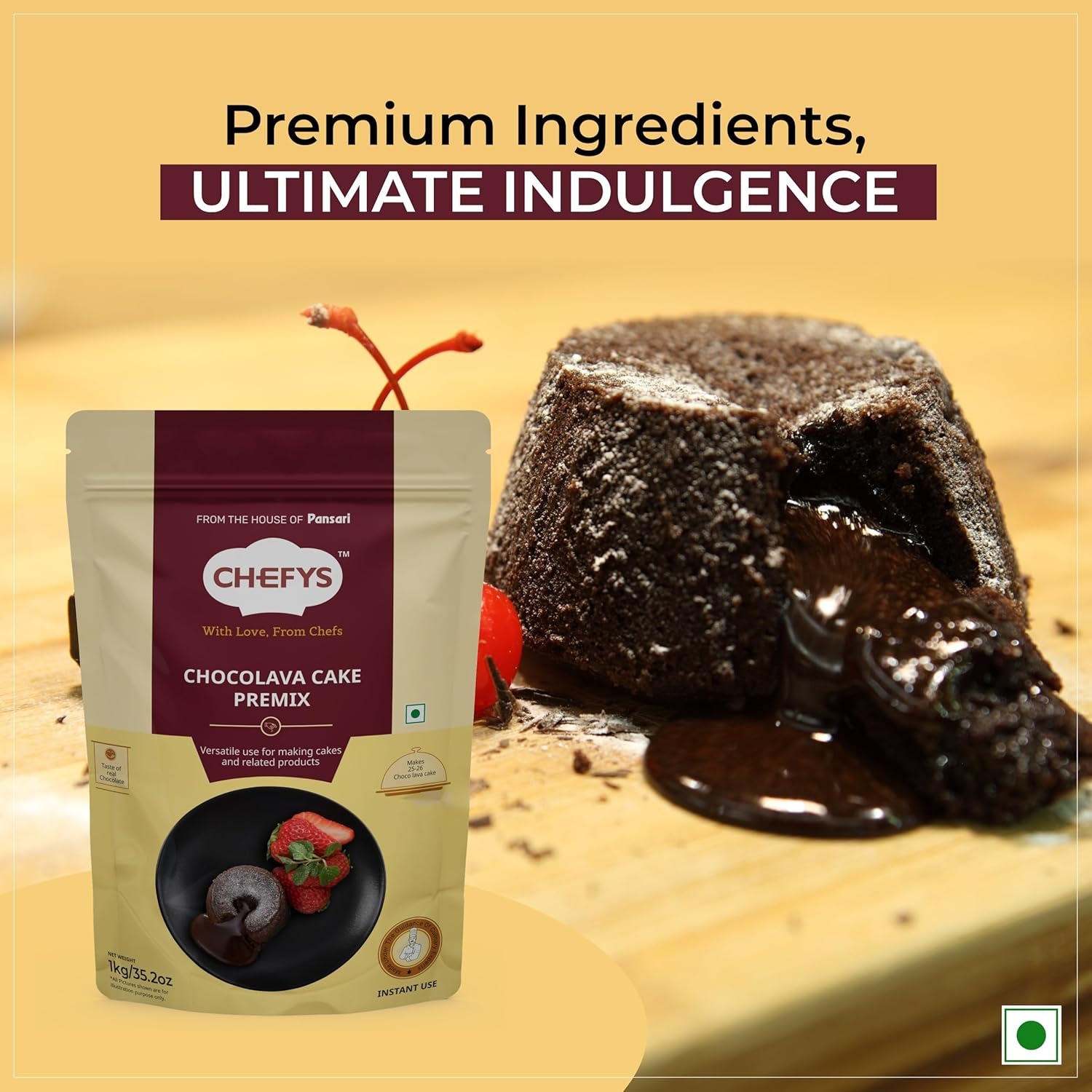 Chefy's Chocolate Lava Cake Mix (35.2 Oz) | Easy Bake Molten Lava Cake Premix with Real Cocoa | Rich Gooey Chocolate Center | Makes 20 Servings 3 Chefy's Chocolate Lava Cake Mix (35.2 Oz) | Easy Bake Molten Lava Cake Premix with Real Cocoa | Rich Gooey Chocolate Center | Makes 20 Servings - Image 3