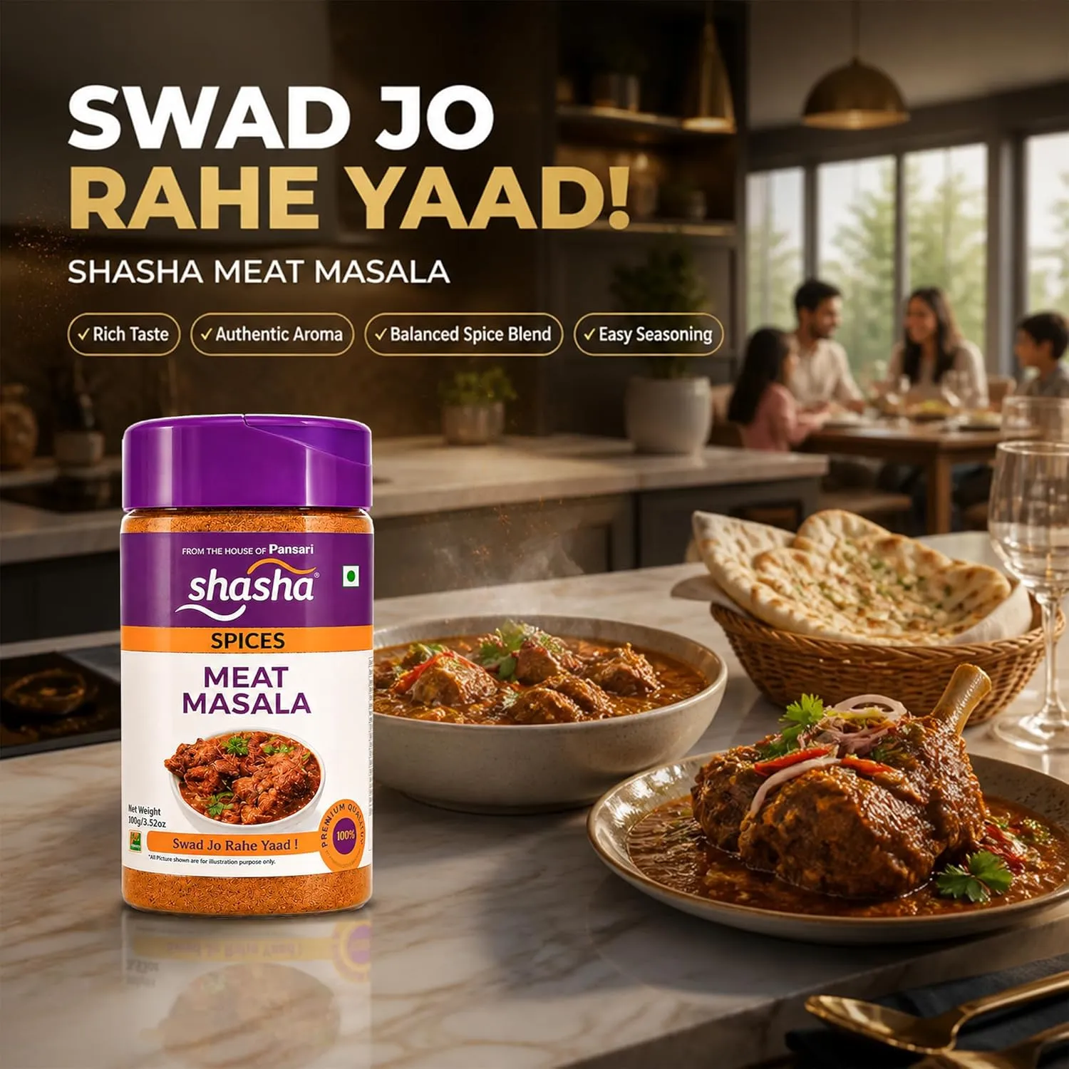 Shasha Meat Masala Powder 100g | Authentic Indian Spice 7 Shasha Meat Masala Powder 100g | Authentic Indian Spice - Image 7