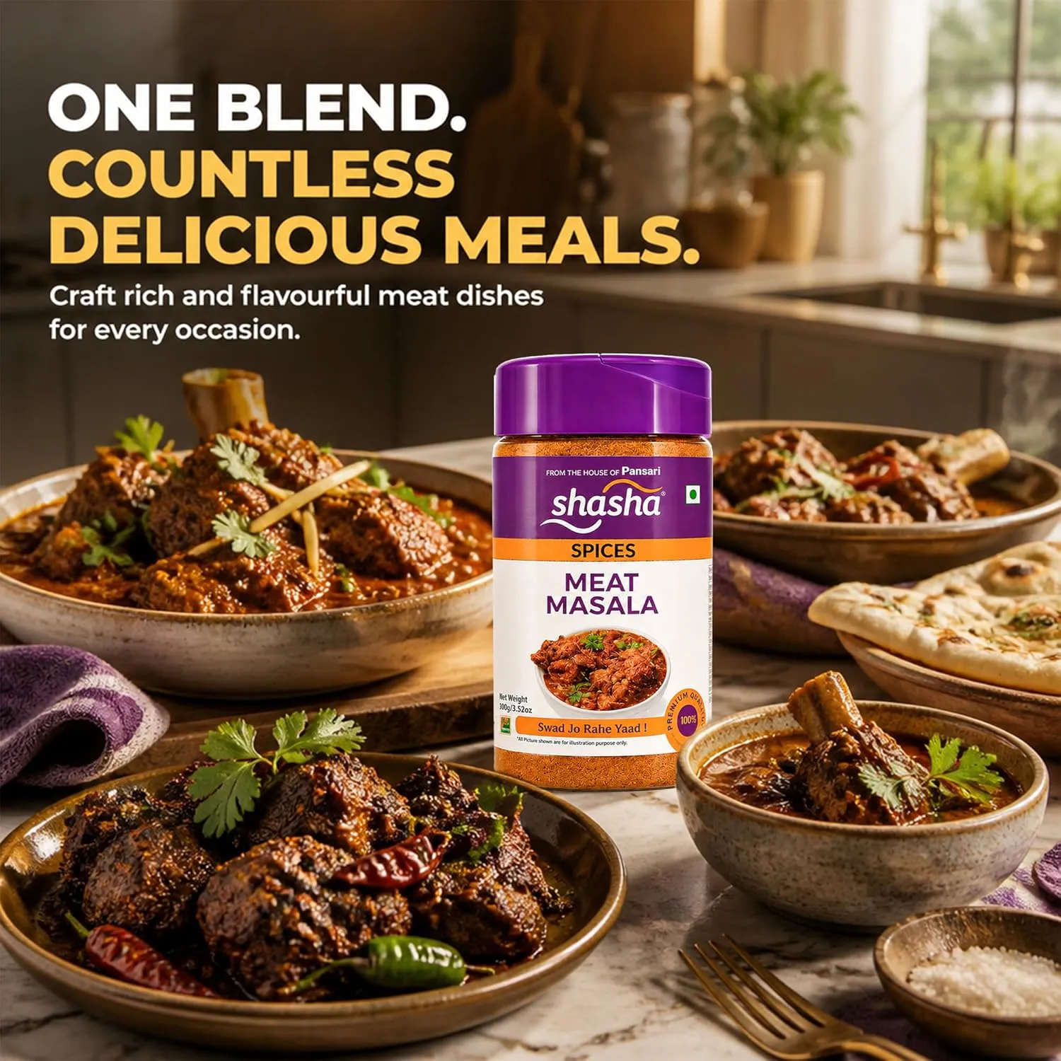 Shasha Meat Masala Powder 100g | Authentic Indian Spice 6 Shasha Meat Masala Powder 100g | Authentic Indian Spice - Image 6