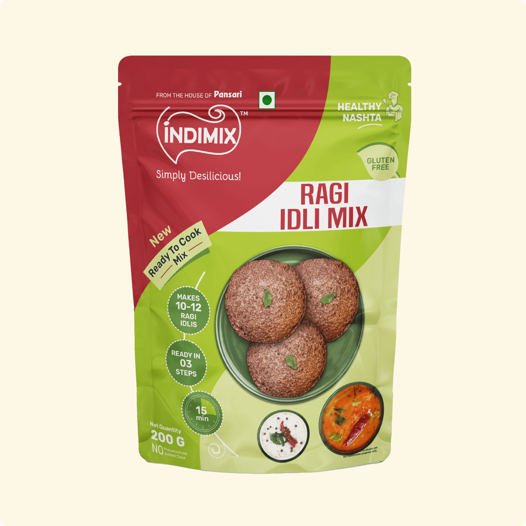Pansari Ragi Idli Mix — calcium-rich finger millet idli instant mix