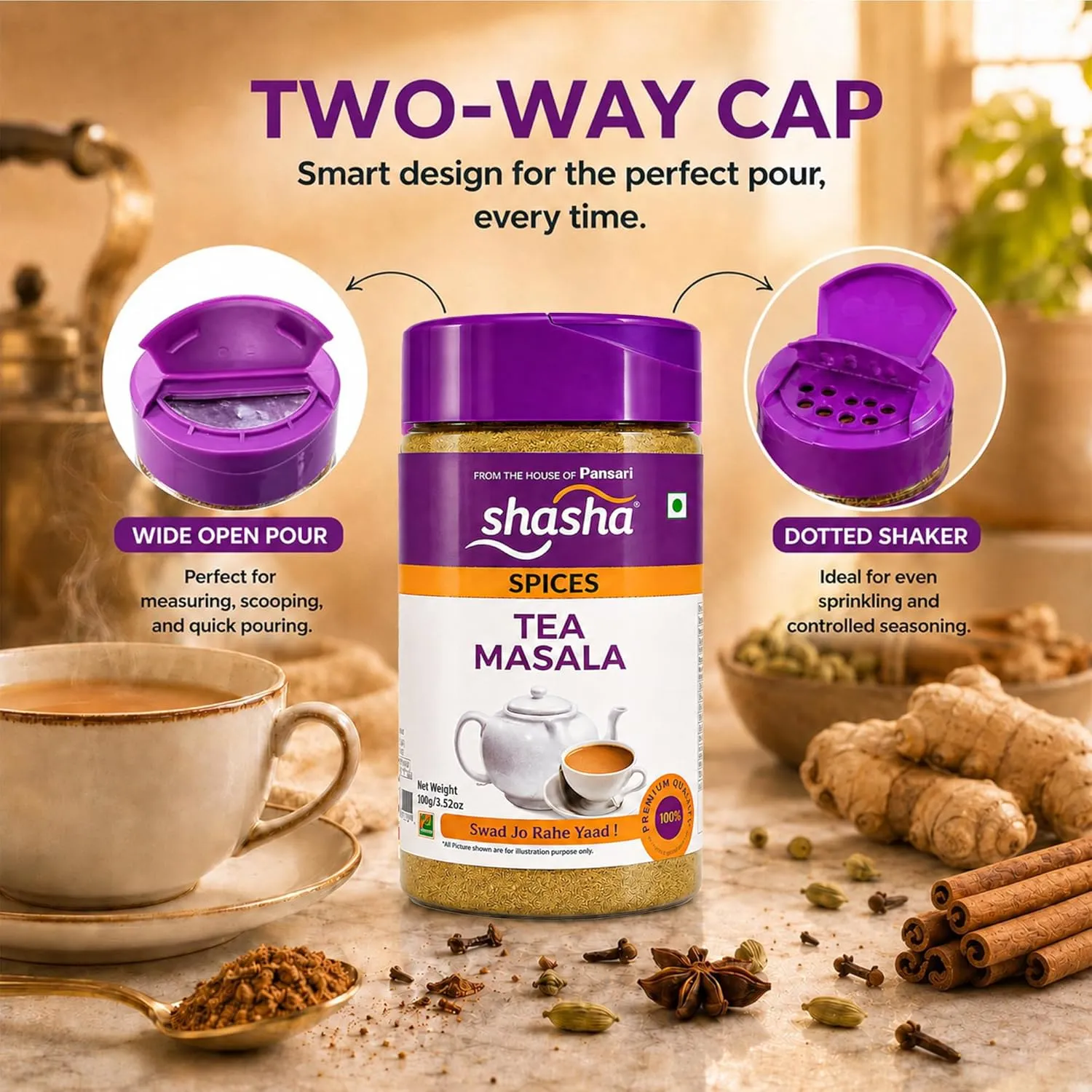 Shasha Authentic Masala Tea Powder 100g | Traditional Indian Chai 4 Shasha Authentic Masala Tea Powder 100g | Traditional Indian Chai - Image 4