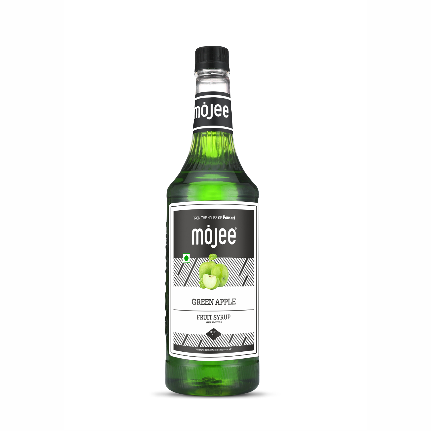 Mojee Green Apple flavour syrup for mocktails and beverages