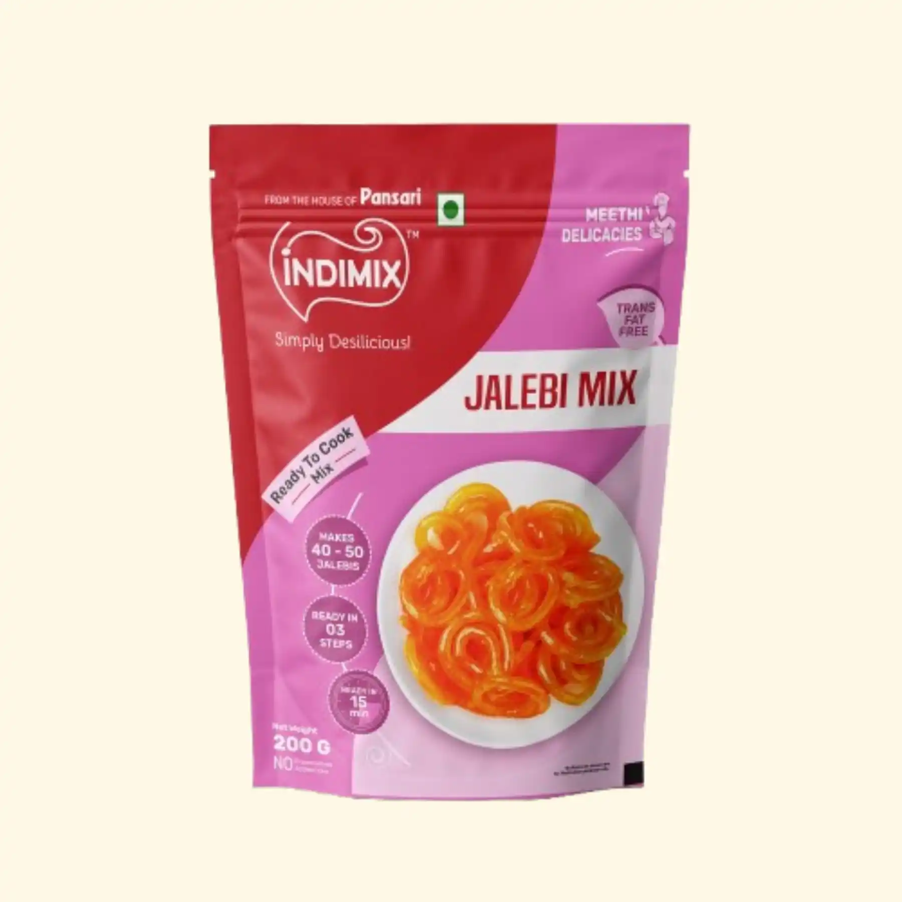 Pansari Jalebi Mix — crispy golden sugar syrup spiral jalebi instant mix