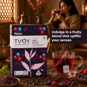 TVOY Wild Berry Tea Bags 20 Pyramid Tea Bags | Fruit Tea