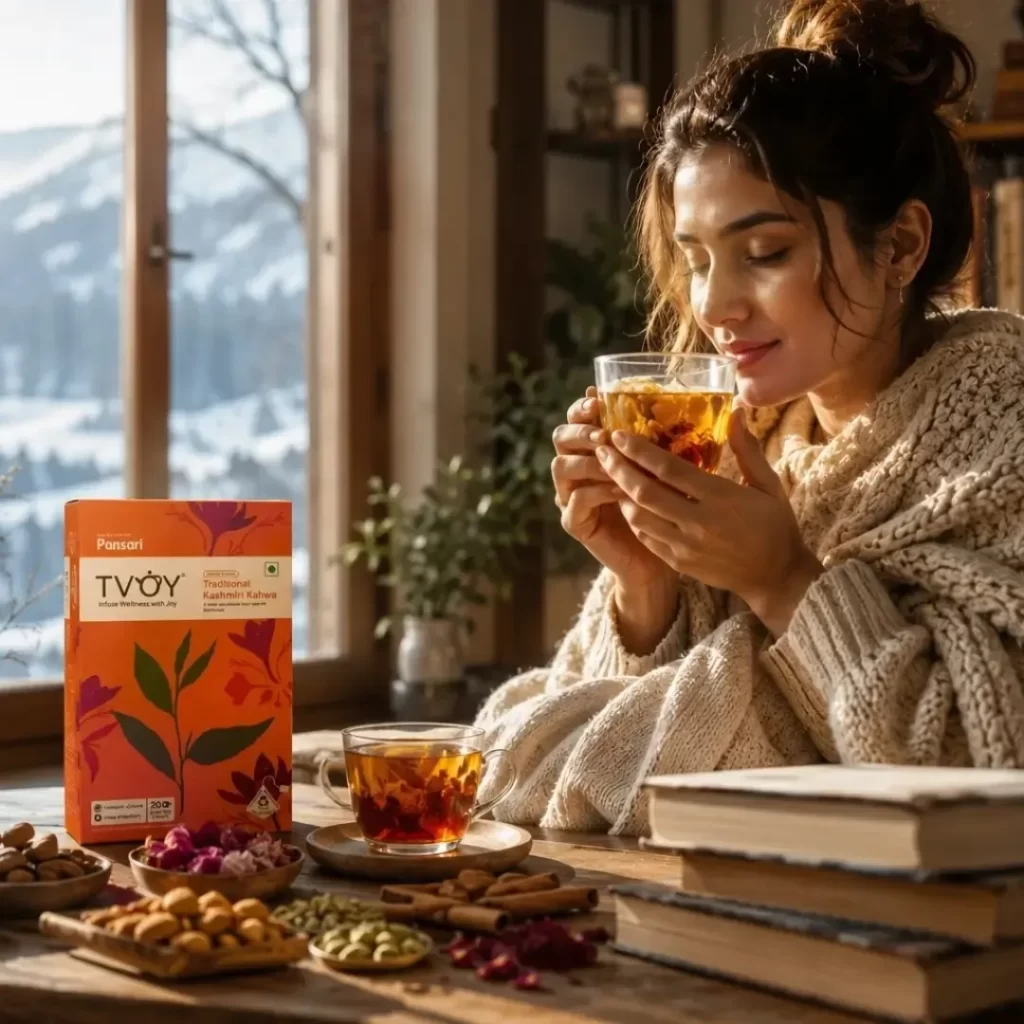 kashmiri kahwa tea